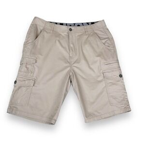 Iron Shorts Men 32 Beige Cargo Casual Cotton Blend